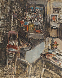 Lamp light in busy room